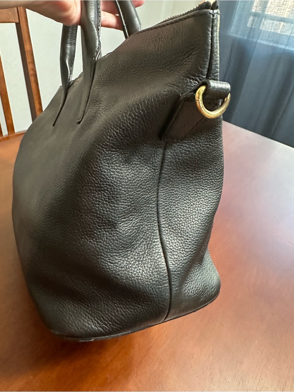 Barneys New York Black Leather Satchel - Picture 3 of 13